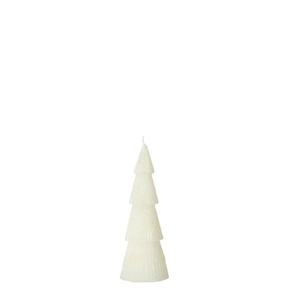 Kleine gebroken witte kerstboom kaars van J-Line van 19,5 cm op witte achtergrond