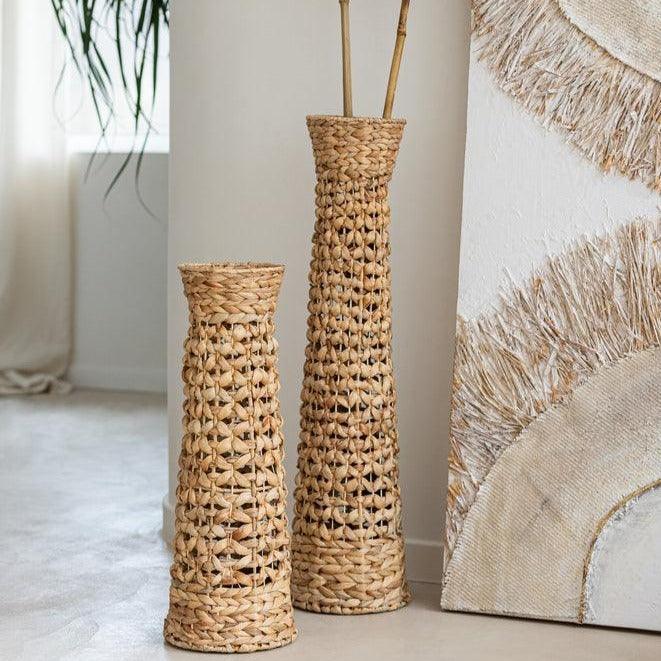 Set Van Drie Vazen Jan Waterhyacint Naturel - Vaas - J-Line - livinglovely.nl