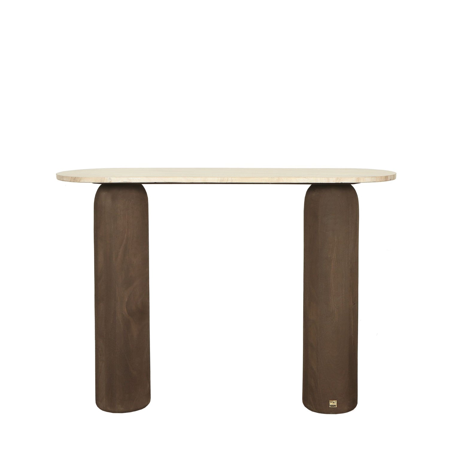 Sidetabel Liora Bruin Mangohout Marmer Ovaal PTMD - Sidetable - PTMD - livinglovely.nl