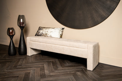 Sidney Bench Cream 160x41x45 cm PTMD - Bankje - PTMD - livinglovely.nl