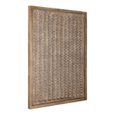 Sierre Bronze MDF Framed Wall Panel With Glass L van PTMD, vooraanzicht van het wandpaneel met glas op witte achtergrond