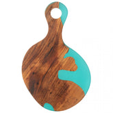 Snijplank Modern Acacia Hout/Epoxyhars Naturel/Blauw - Serveerplank - J-Line - livinglovely.nl