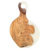 Snijplank Modern Acacia Hout/Epoxyhars Naturel/Wit J-Line - Serveerplank - J-Line - livinglovely.nl