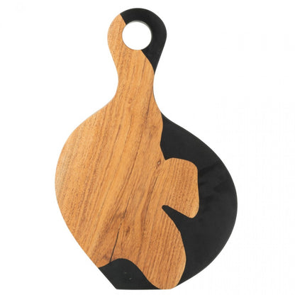 Snijplank Modern Acacia Hout/Epoxyhars Naturel/Zwart J-Line - Serveerplank - J-Line - livinglovely.nl