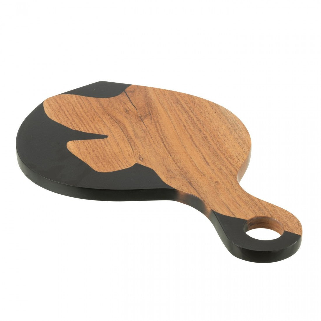 Snijplank Modern Acacia Hout/Epoxyhars Naturel/Zwart J-Line - Serveerplank - J-Line - livinglovely.nl