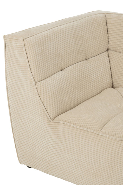 Sofa Corner Grid Poplar Wood/Foam Beige - - J-Line - livinglovely.nl