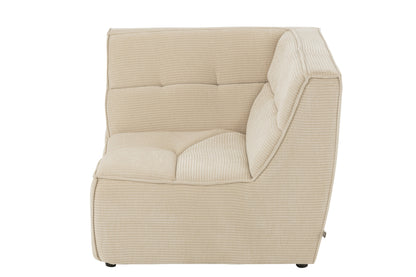 Sofa Corner Grid Poplar Wood/Foam Beige - - J-Line - livinglovely.nl