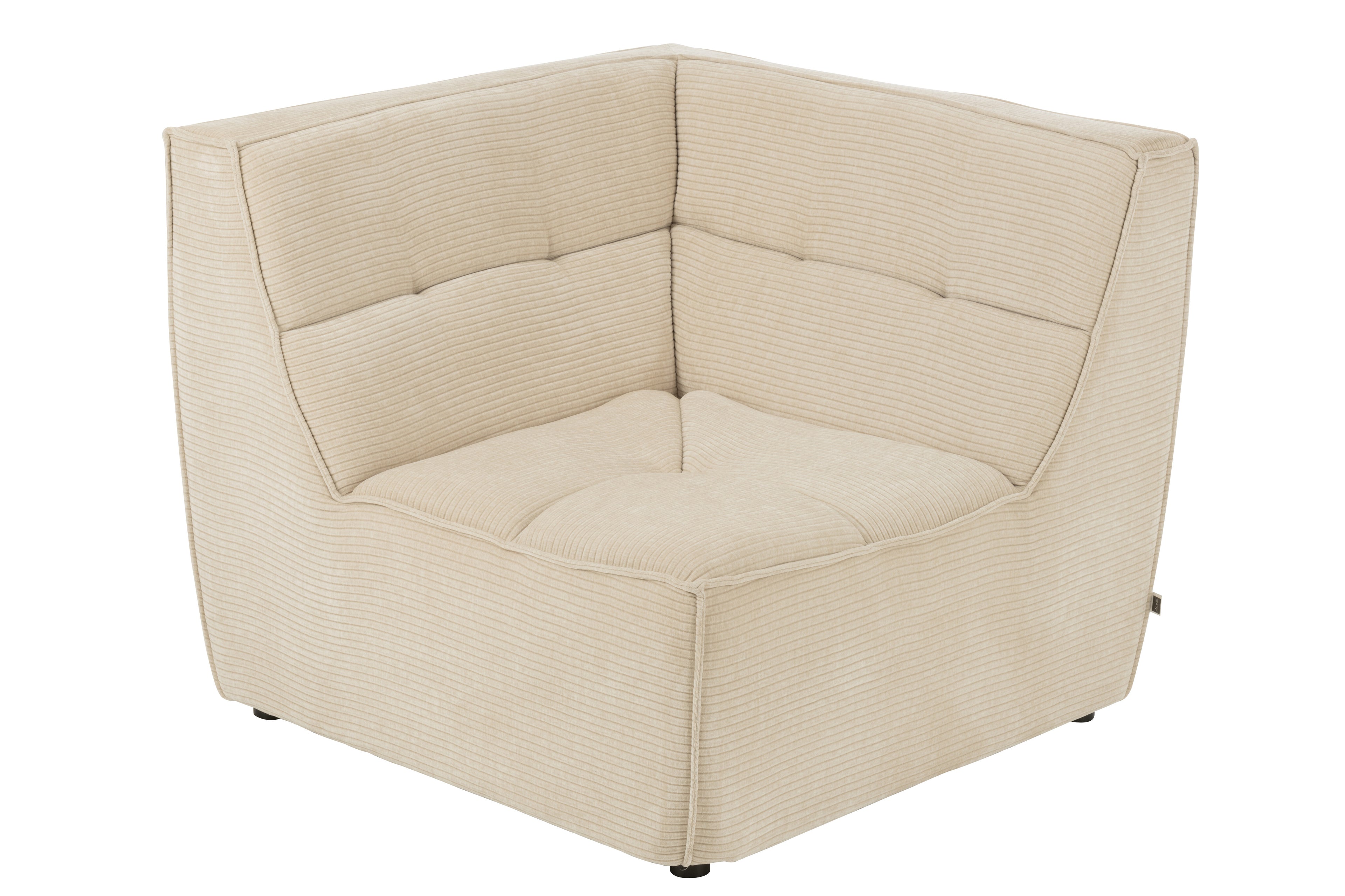 Sofa Corner Grid Poplar Wood/Foam Beige - - J-Line - livinglovely.nl