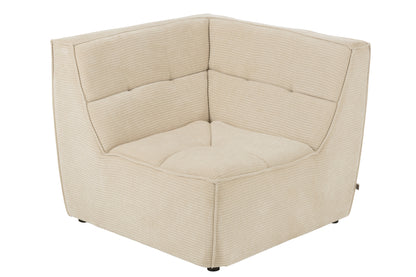 Sofa Corner Grid Poplar Wood/Foam Beige - - J-Line - livinglovely.nl