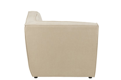 Sofa Corner Grid Poplar Wood/Foam Beige - - J-Line - livinglovely.nl