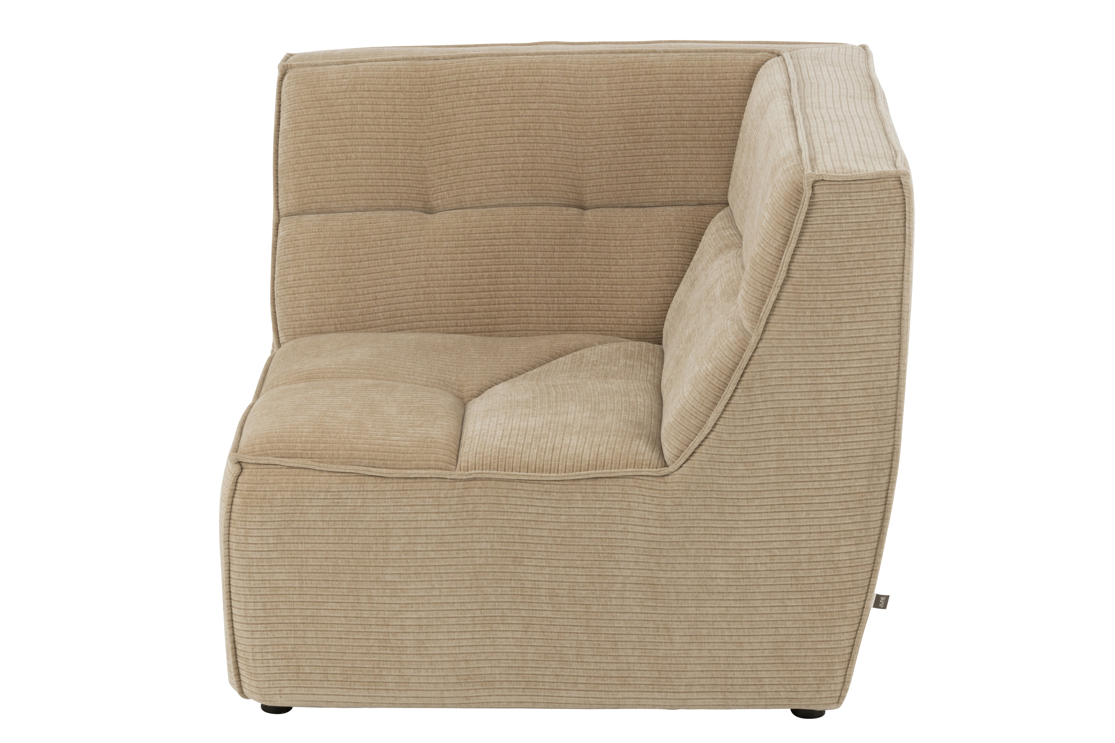 Sofa Corner Grid Poplar Wood/Foam Dark Beige - - J-Line - livinglovely.nl