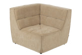 Sofa Corner Grid Poplar Wood/Foam Dark Beige - - J-Line - livinglovely.nl