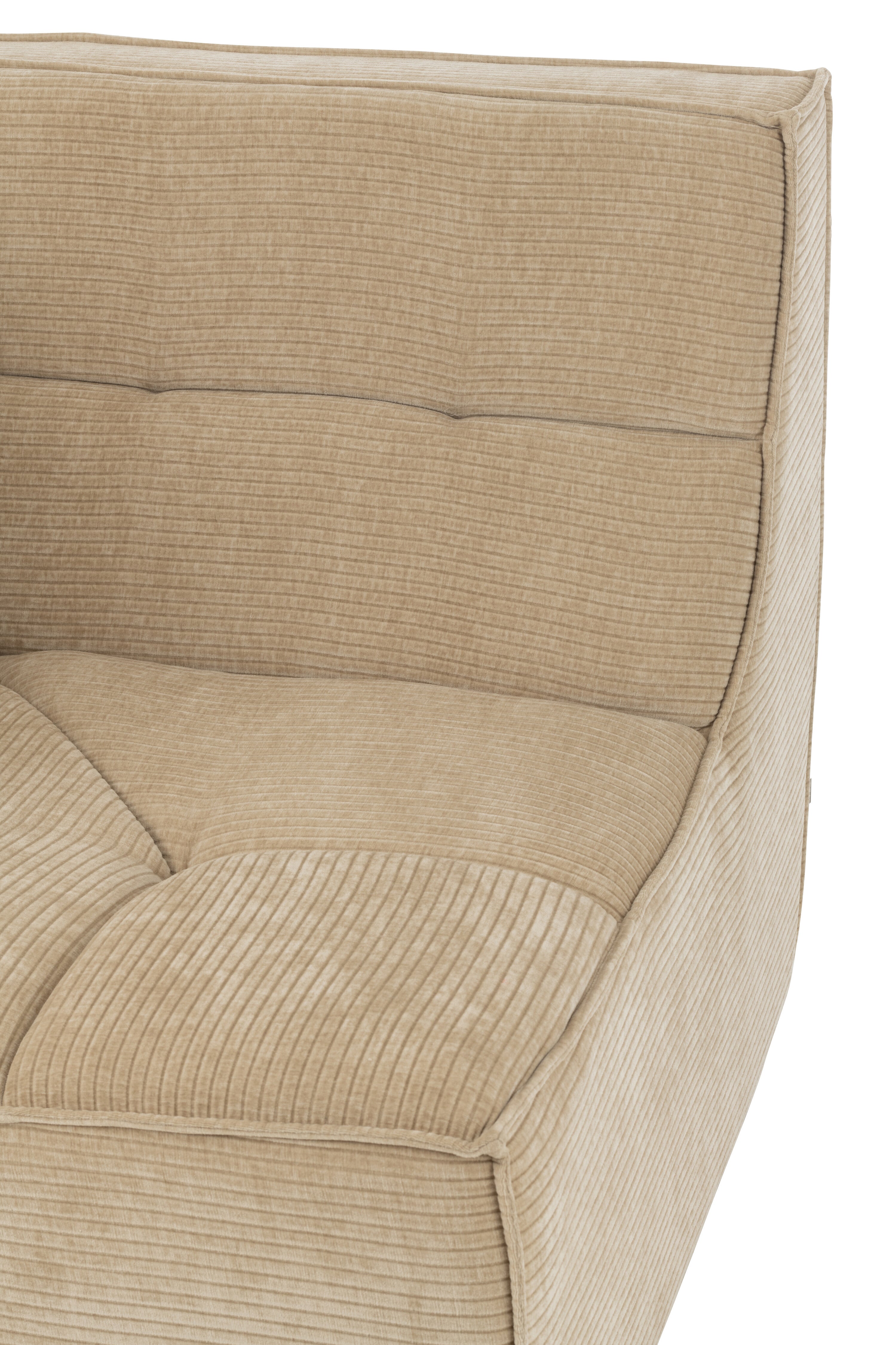 Sofa Corner Grid Poplar Wood/Foam Dark Beige - - J-Line - livinglovely.nl