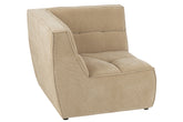 Sofa Corner Grid Poplar Wood/Foam Dark Beige - - J-Line - livinglovely.nl