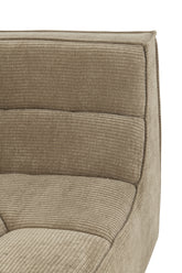 Sofa Corner Grid Poplar Wood/Foam Dark Taupe - - J-Line - livinglovely.nl