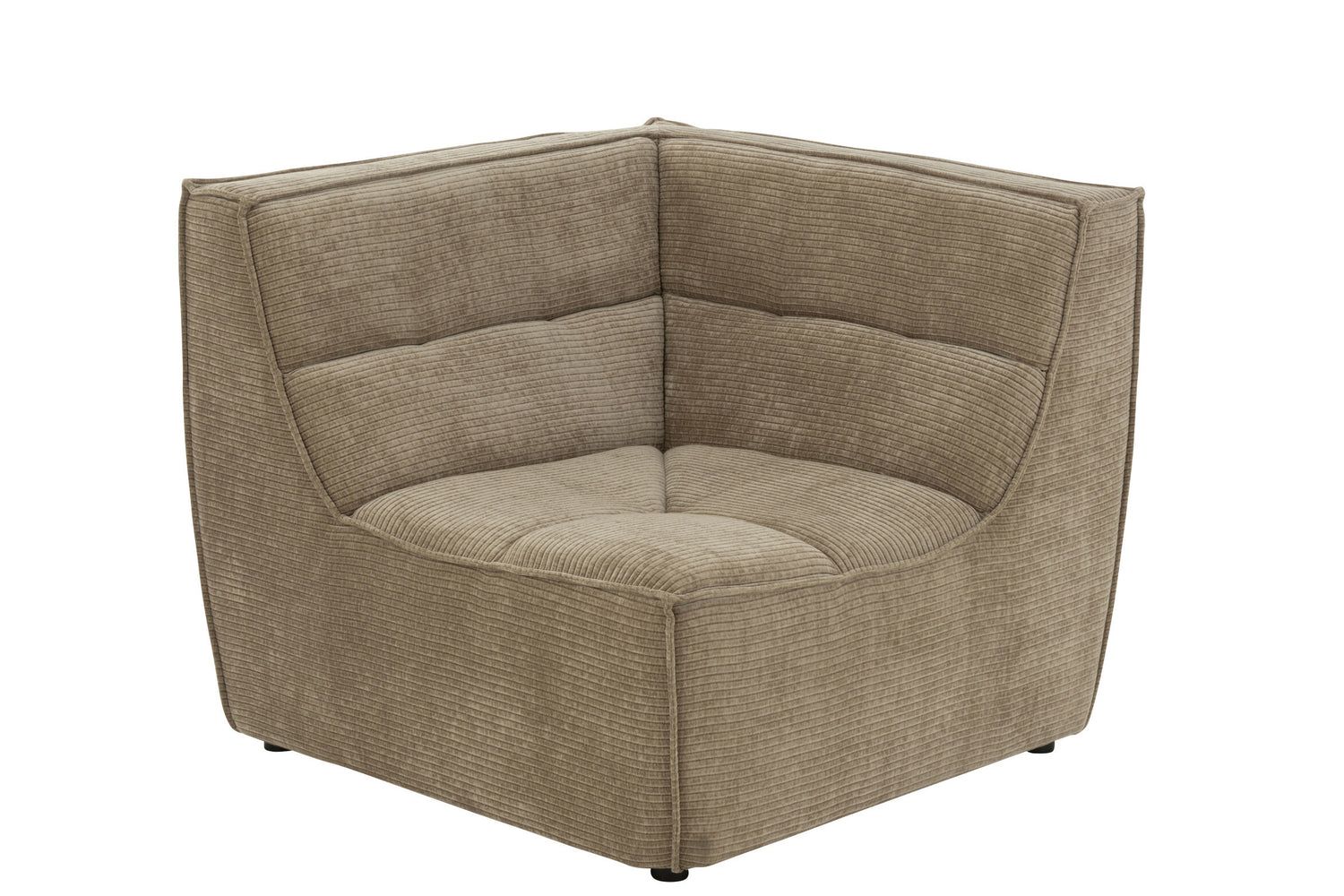 Sofa Corner Grid Poplar Wood/Foam Dark Taupe - - J-Line - livinglovely.nl
