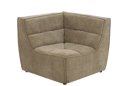 Sofa Corner Grid Poplar Wood/Foam Dark Taupe - - J-Line - livinglovely.nl