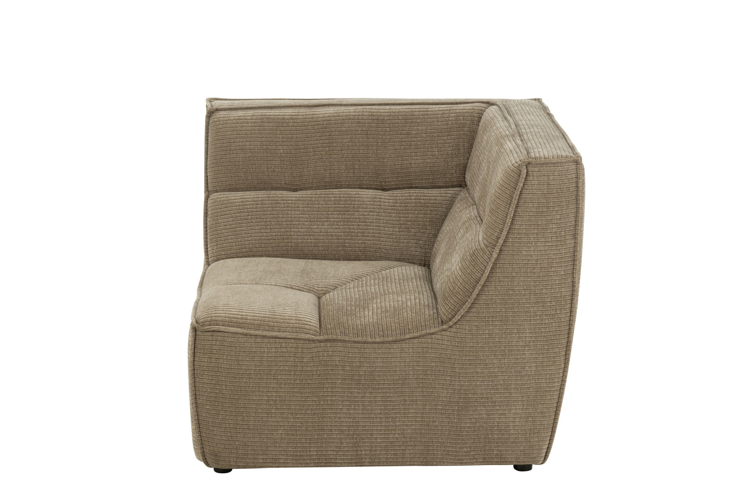 Sofa Corner Grid Poplar Wood/Foam Dark Taupe - - J-Line - livinglovely.nl