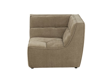 Sofa Corner Grid Poplar Wood/Foam Dark Taupe - - J-Line - livinglovely.nl