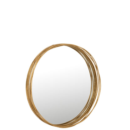 Spiegel Aurora Rond Ijzer/Glas Goud Small Ø60cm - Spiegel - J-Line - livinglovely.nl