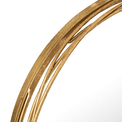 Spiegel Aurora Rond Ijzer/Glas Goud Small Ø60cm - Spiegel - J-Line - livinglovely.nl