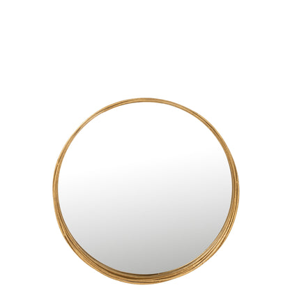 Spiegel Aurora Rond Ijzer/Glas Goud Small Ø60cm - Spiegel - J-Line - livinglovely.nl