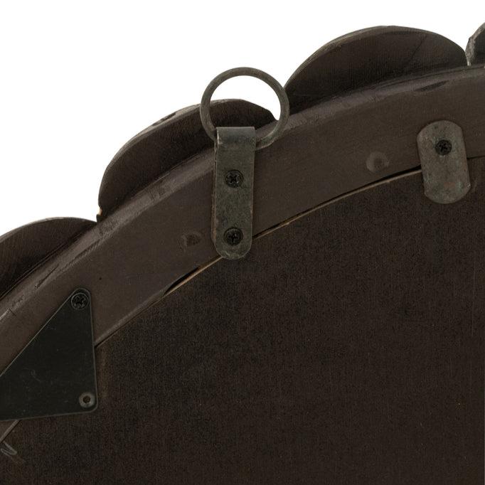 Spiegel Bollen Hout Zwart 80x80cm - Spiegel - J-Line - livinglovely.nl