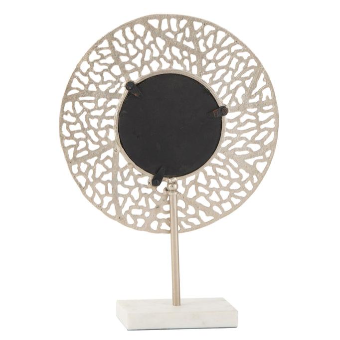 Spiegel Koraal Voet Marmer Metaal Champagne 49,5x34cm - Spiegel - J-Line - livinglovely.nl