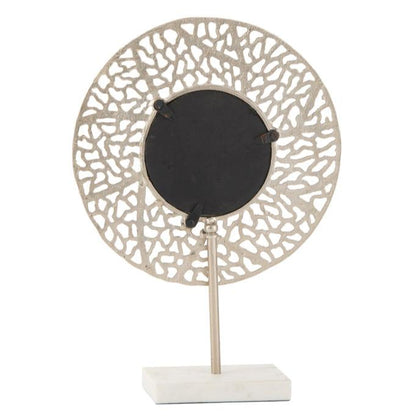 Spiegel Koraal Voet Marmer Metaal Champagne 49,5x34cm - Spiegel - J-Line - livinglovely.nl