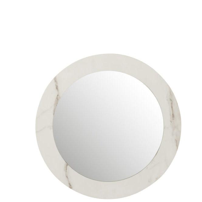 Spiegel Marmer Mdf/Glas Wit Small 60x60cm - Spiegel - J-Line - livinglovely.nl
