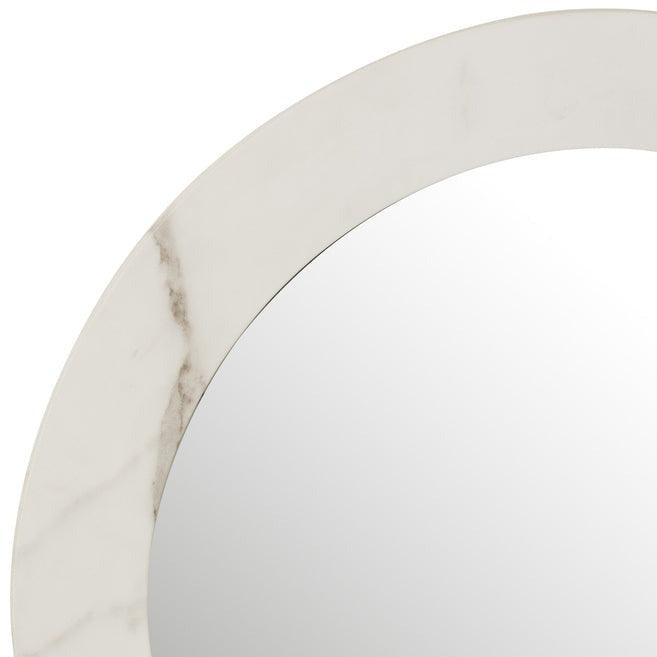 Spiegel Marmer Mdf/Glas Wit Small 60x60cm - Spiegel - J-Line - livinglovely.nl