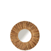 Spiegel Maurice Rond Waterhyacint Bruin Small 64x64cm - Spiegel - J-Line - livinglovely.nl