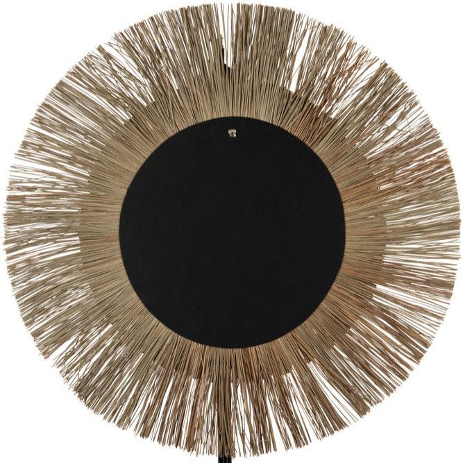 Spiegel Mendi Rond Gras Naturel Large 110x110cm - Spiegel - J-Line - livinglovely.nl