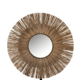 Spiegel Mendi Rond Gras Naturel Medium - Spiegel - J-Line - livinglovely.nl