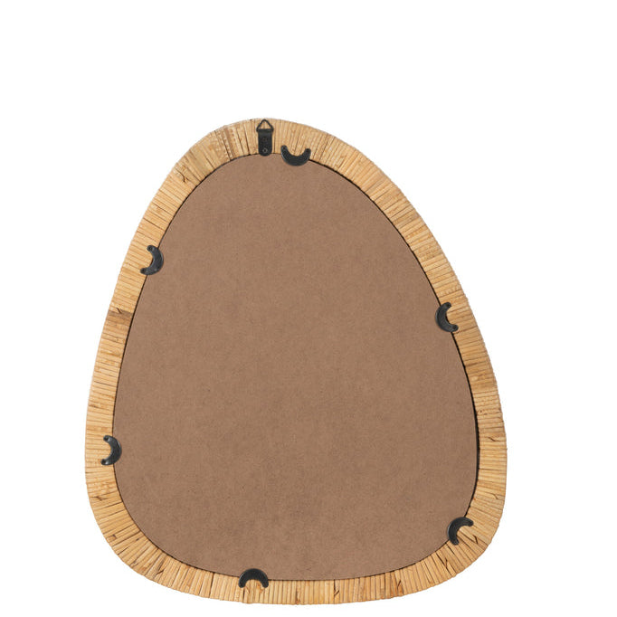 Spiegel Paille Rotan/Glas Natuur Small - Spiegel - J-Line - livinglovely.nl