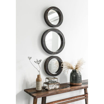 Spiegel Reflections Rond Small van MUST Living, ronde spiegel in een sfeervol gestylede hoek aan de wand