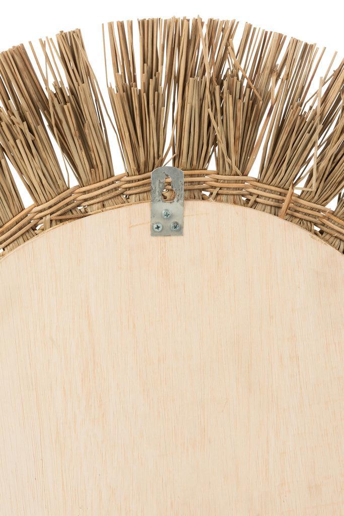 Spiegel Rond Gras Naturel 66,5x66,5cm - Spiegel - J-Line - livinglovely.nl