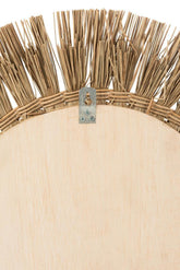 Spiegel Rond Gras Naturel 66,5x66,5cm - Spiegel - J-Line - livinglovely.nl