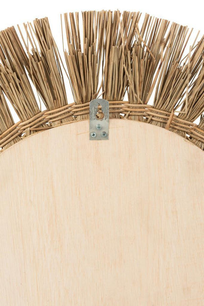Spiegel Rond Gras Naturel 66,5x66,5cm - Spiegel - J-Line - livinglovely.nl