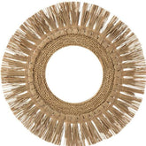Spiegel Rond Gras Naturel 66,5x66,5cm - Spiegel - J-Line - livinglovely.nl