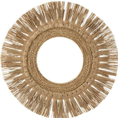 Spiegel Rond Gras Naturel 66,5x66,5cm - Spiegel - J-Line - livinglovely.nl