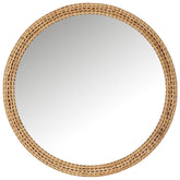 Spiegel Rond Spar/Glas Natuur Ø 75 cm - Spiegel - J-Line - livinglovely.nl