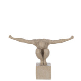 Sporter Op Voet Marmer Poly Zand Small - Beeld - J-Line - livinglovely.nl