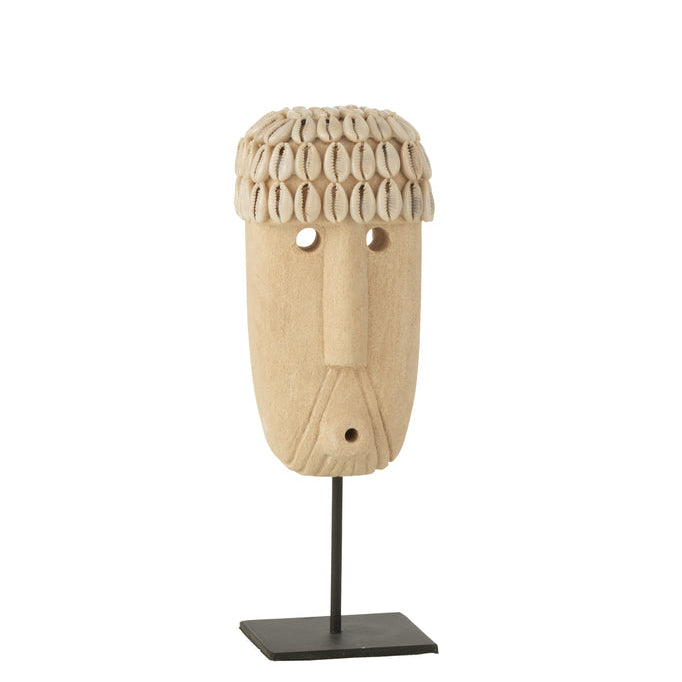 Standbeeld Julien Steen/Schelp Natuur Large - Ornament - J-Line - livinglovely.nl