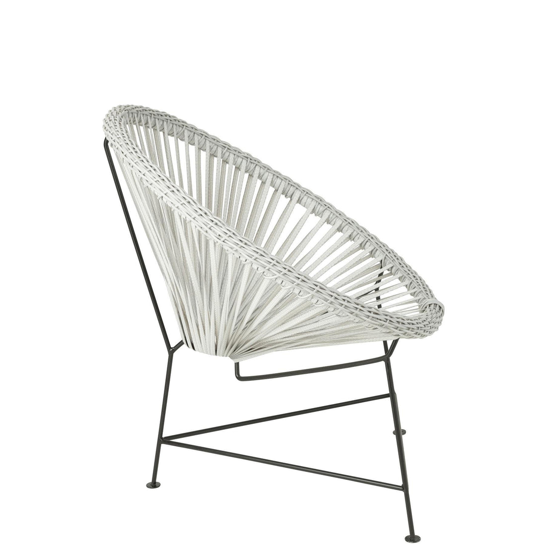 Stoel Acapulco Metaal/Rotan Wit - Terrasstoel - J-Line - livinglovely.nl