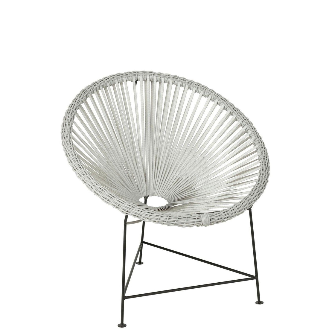 Stoel Acapulco Metaal/Rotan Wit - Terrasstoel - J-Line - livinglovely.nl