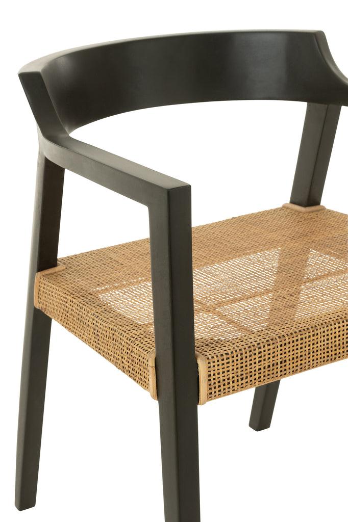 Stoel Emma Teakhout Zwart/Bruin - Eetkamerstoel - J-Line - livinglovely.nl