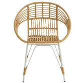 Stoel Jeanne Buiten Metaal/Rattan Naturel/Wit - Terrasstoel - J-Line - livinglovely.nl