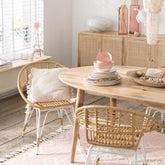 Stoel Jeanne Buiten Metaal/Rattan Naturel/Wit - Terrasstoel - J-Line - livinglovely.nl