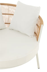 Stoel Joa Metaal/Rotan Wit - Outdoor loungestoel - J-Line - livinglovely.nl